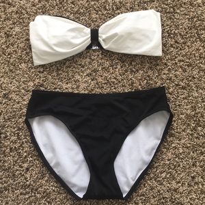 Bandeau Bikini Set with Skirt and Cap